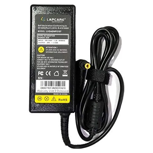 LAPCARE 65W 20V Laptop Charger Adapter with 5.5mm Pin Compatible for Lenovo IdeaPad N500 P500 and Y650 Models