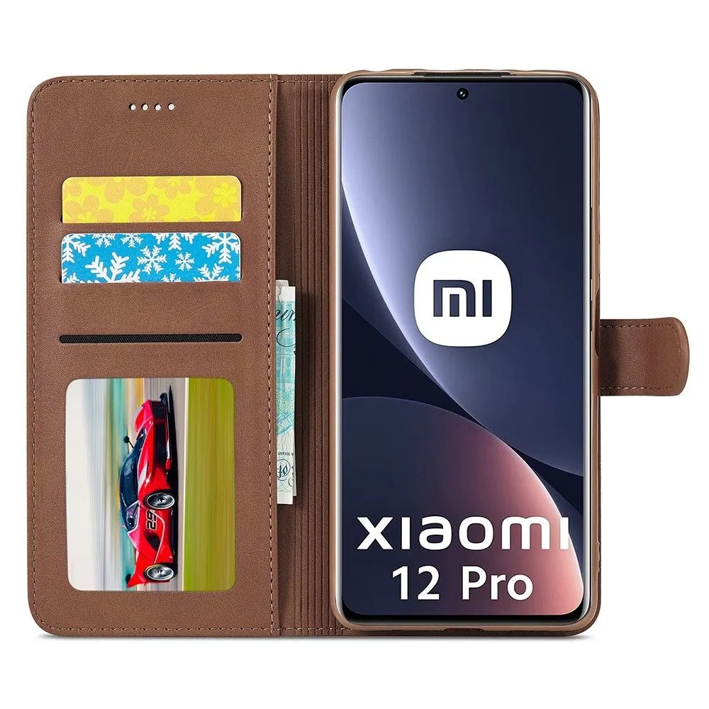 LC.IMEEKE Xiaomi 12 Pro Flip Case - Brown