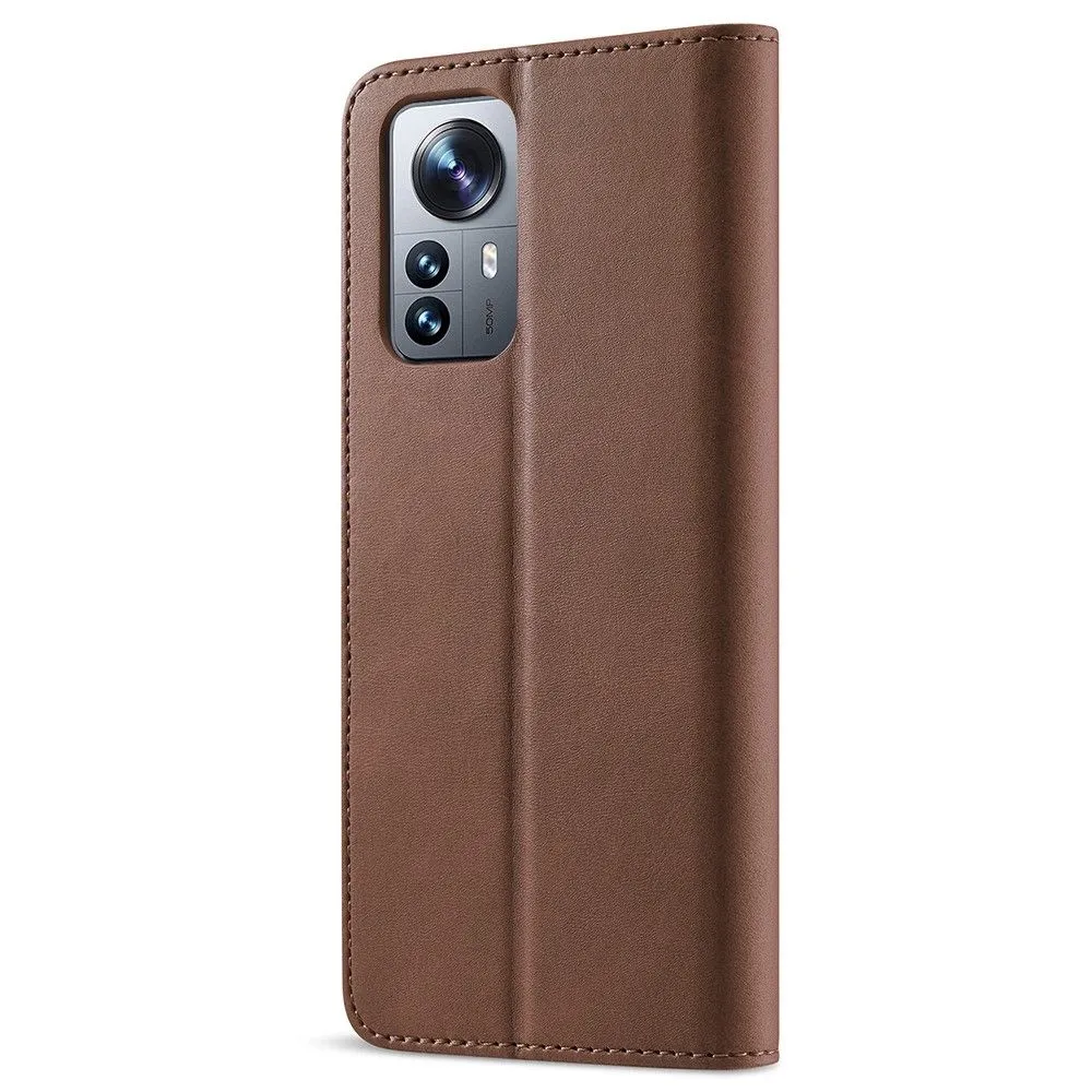 LC.IMEEKE Xiaomi 12 Pro Flip Case - Brown