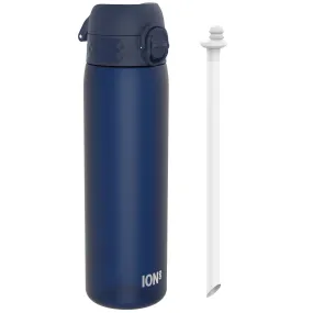 Leak Proof Medium Water Bottle with Straw, Recyclon, Navy, 500ml (18oz)