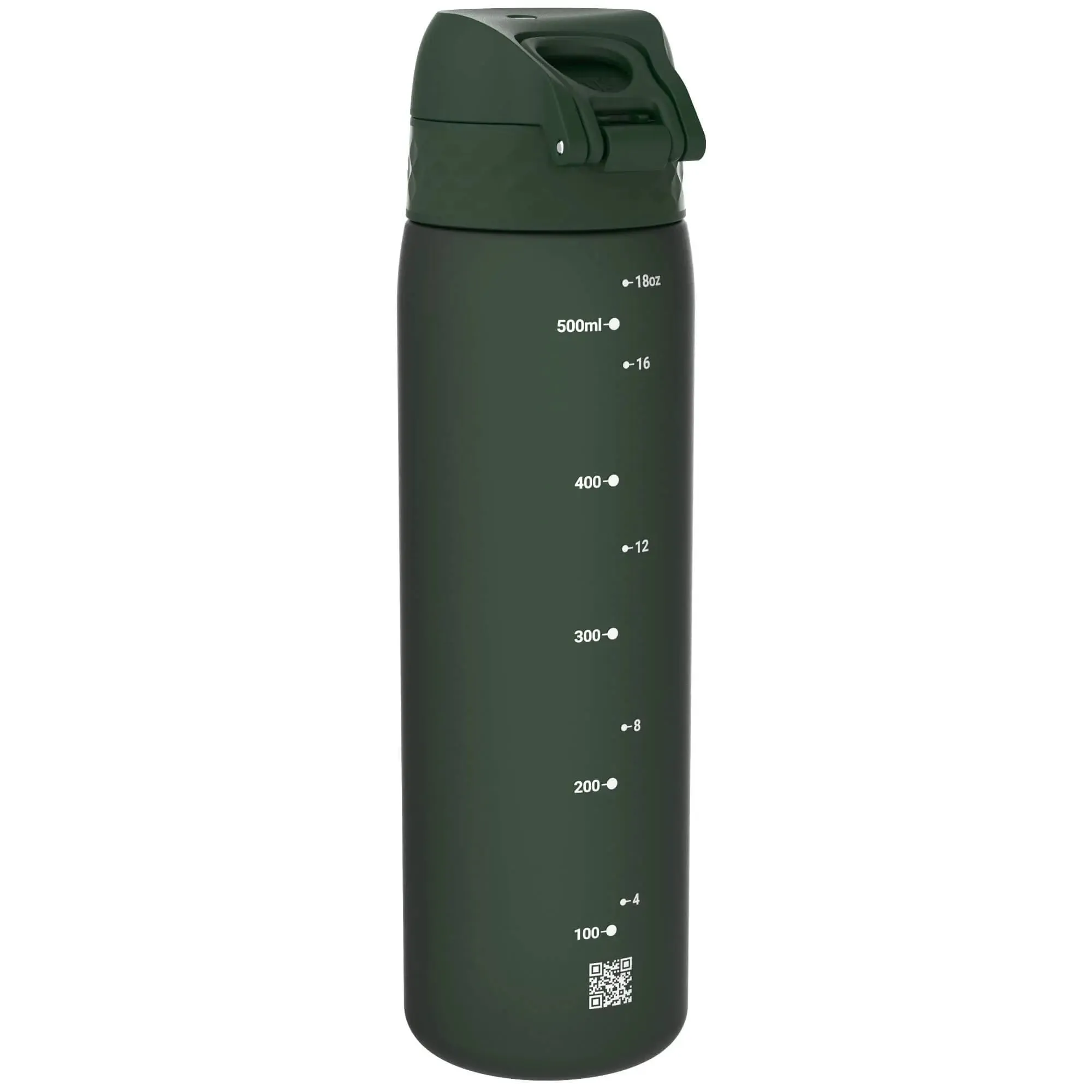 Leak Proof Slim Water Bottle, Recyclon, Dark Green, 500ml (18oz)