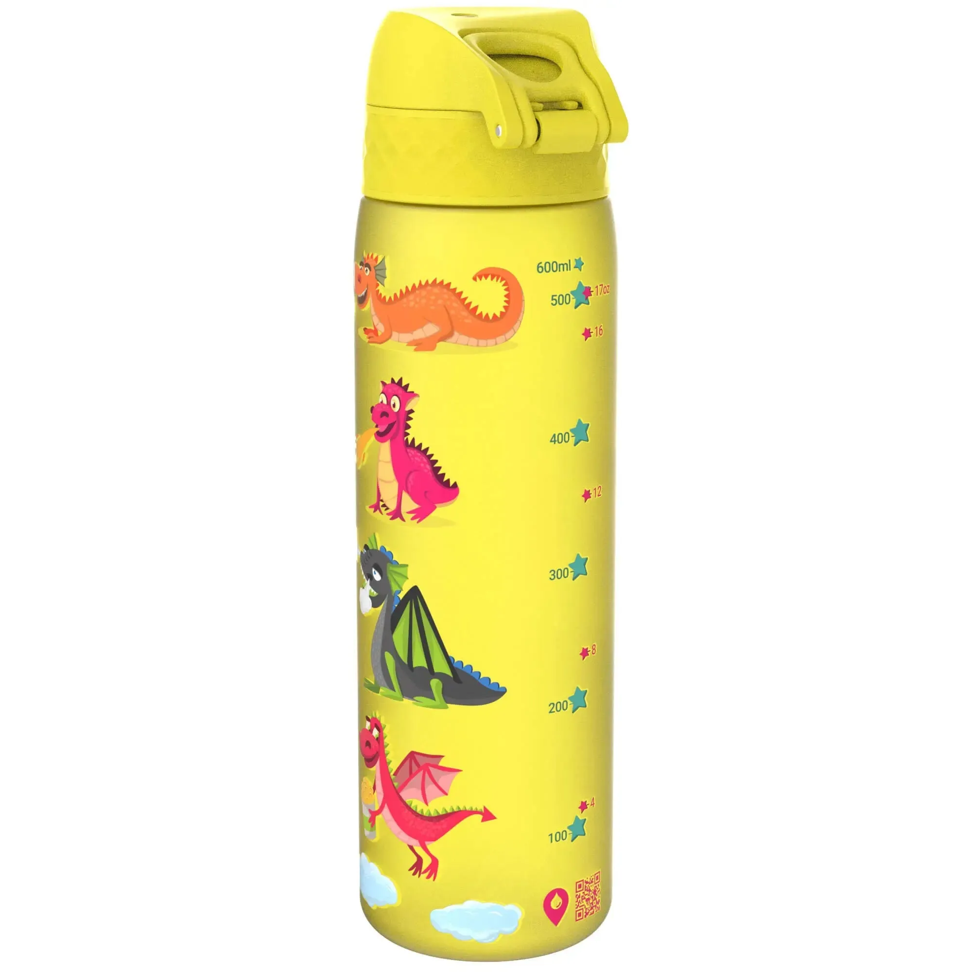 Leak Proof Slim Water Bottle, Recyclon, Dragons, 500ml (18oz)