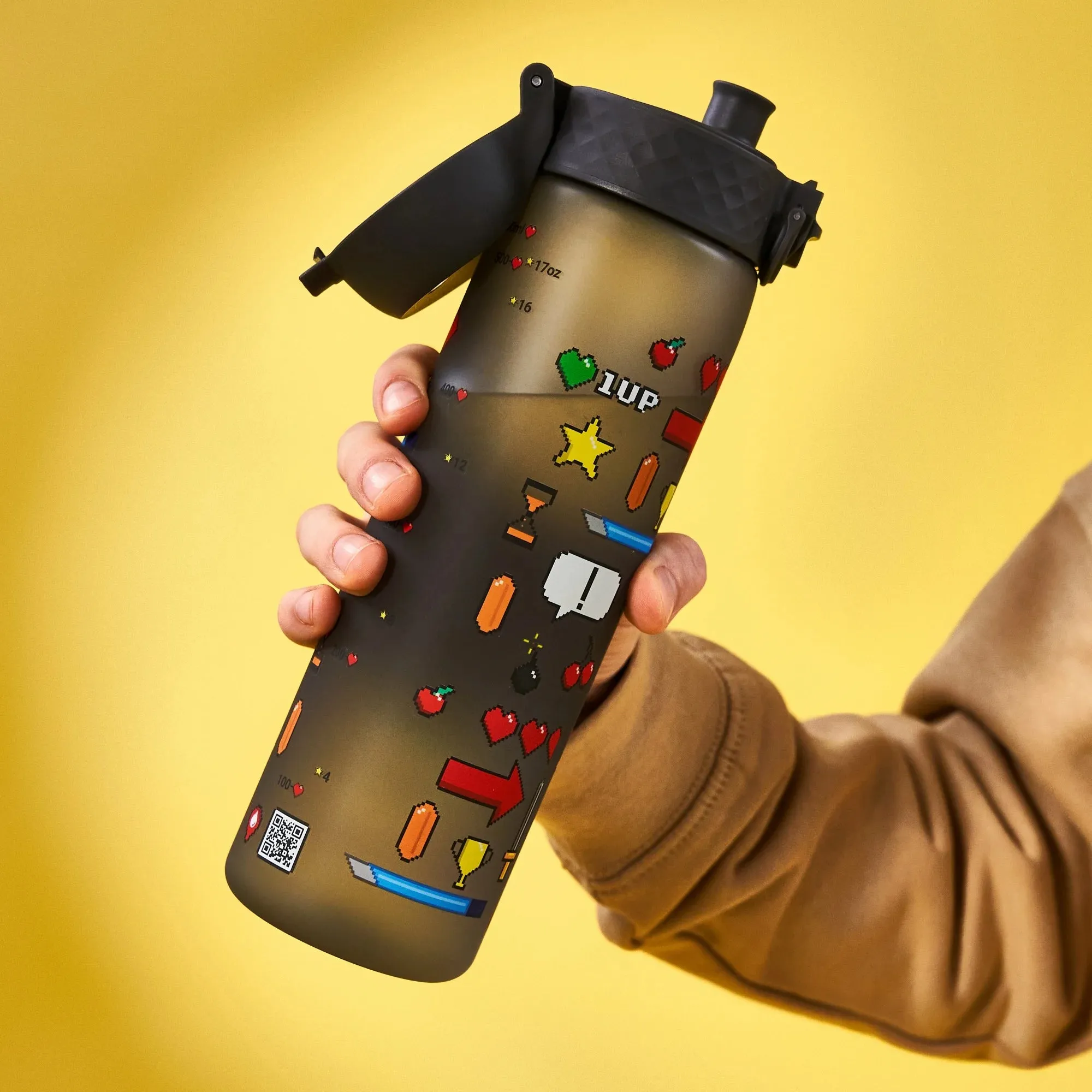 Leak Proof Slim Water Bottle, Recyclon, Gamer, 500ml (18oz)