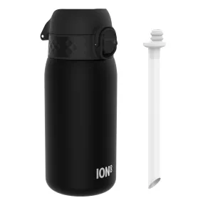 Leak Proof Small Water Bottle With Straw, Recyclon, Black, 350ml (12oz)