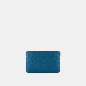 Leather Slim Cardholder - Turquoise Blue and Orange