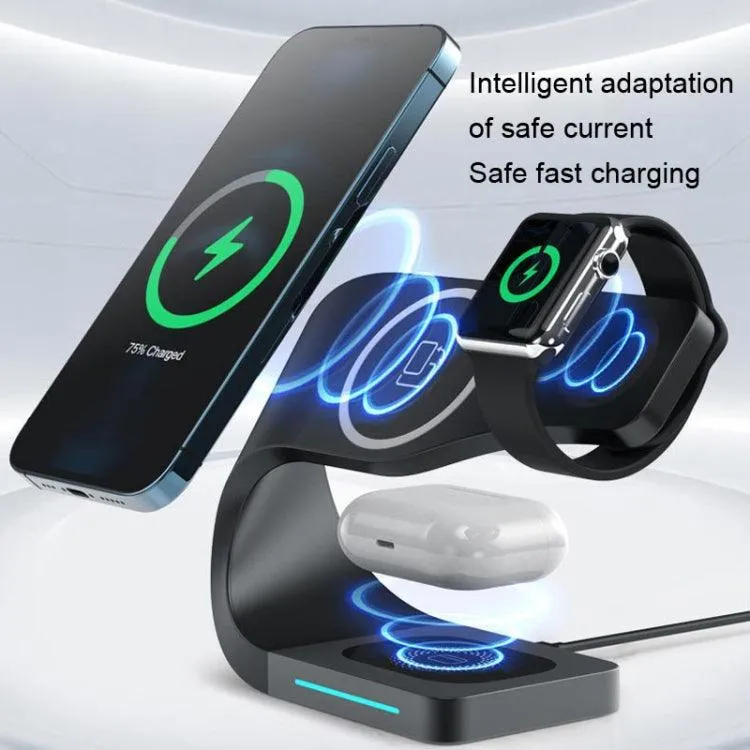 LFX-178 All-in-One Wireless Charging Station for Smartphones, Apple Watch, and AirPods