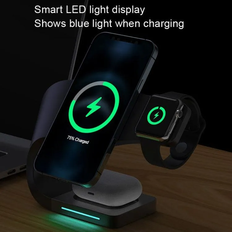 LFX-178 All-in-One Wireless Charging Station for Smartphones, Apple Watch, and AirPods