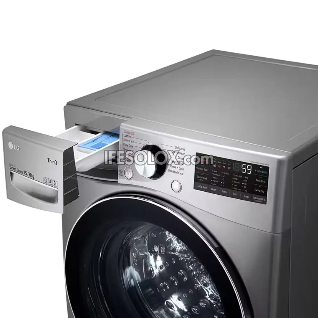 LG F0L9DGP2S 15kg Washer 8kg Dryer, ThinQ WiFi Smart Automatic Front Load Washing Machine - Brand New