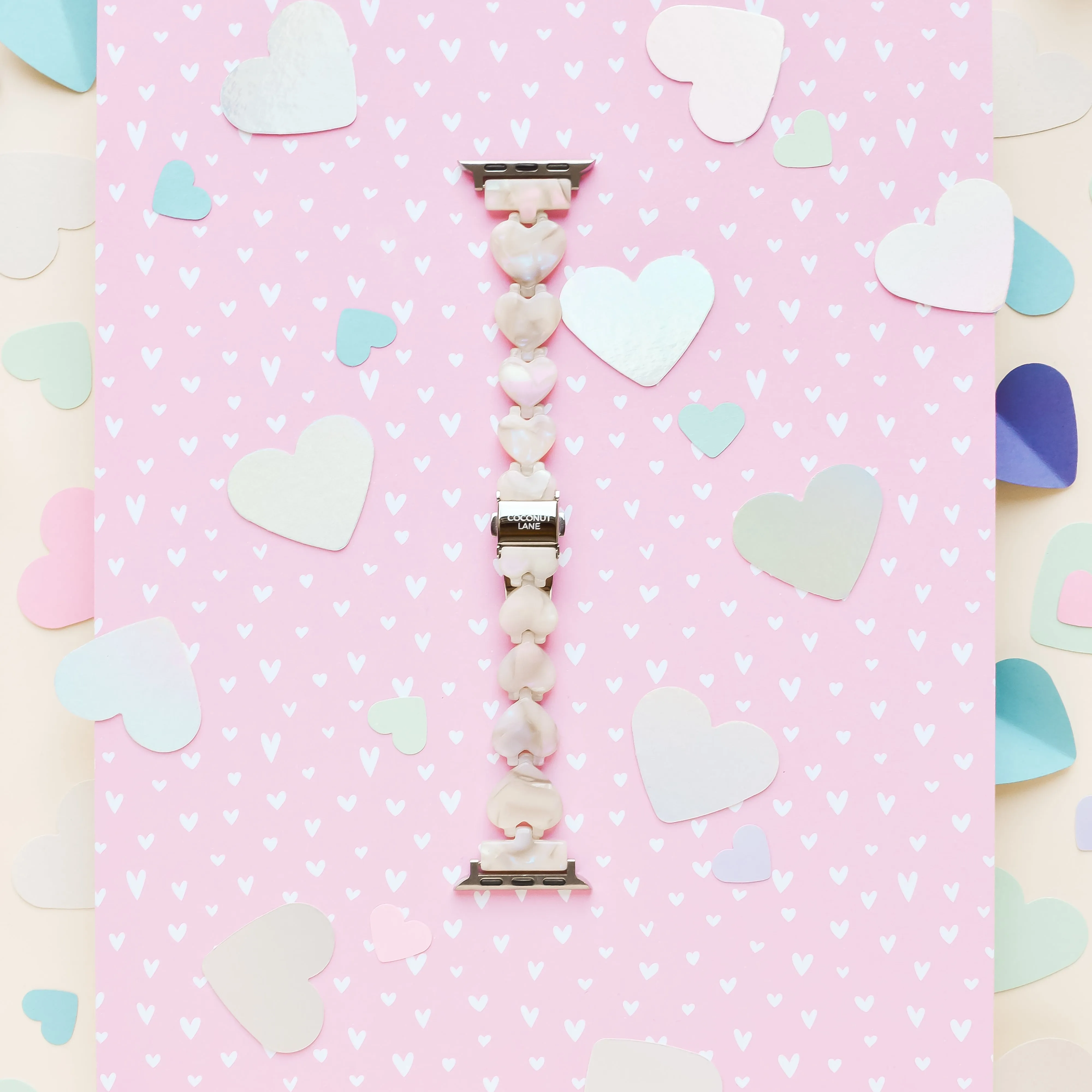 Luxe Hearts Apple Watch Strap - Rose Quartz