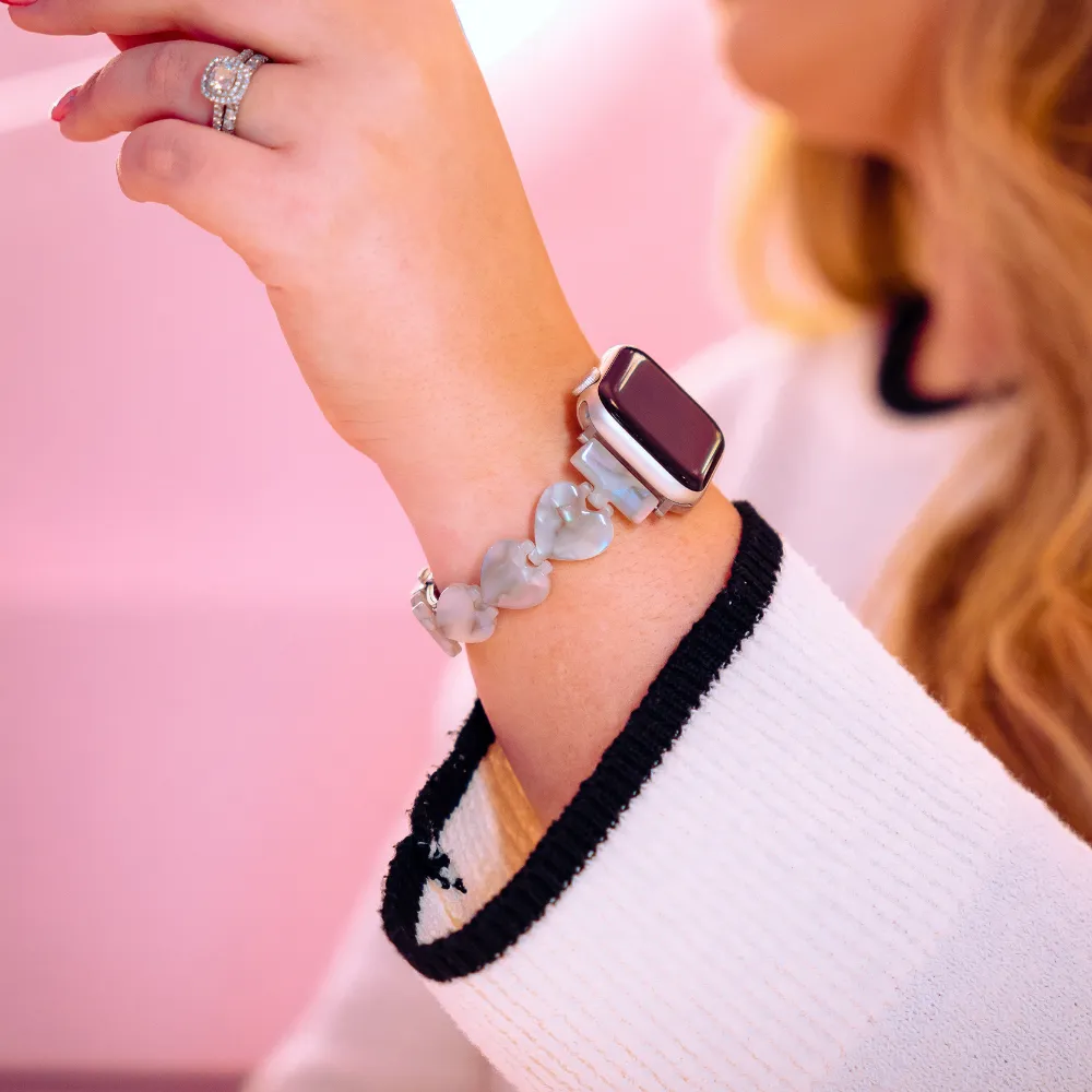 Luxe Hearts Apple Watch Strap - Rose Quartz