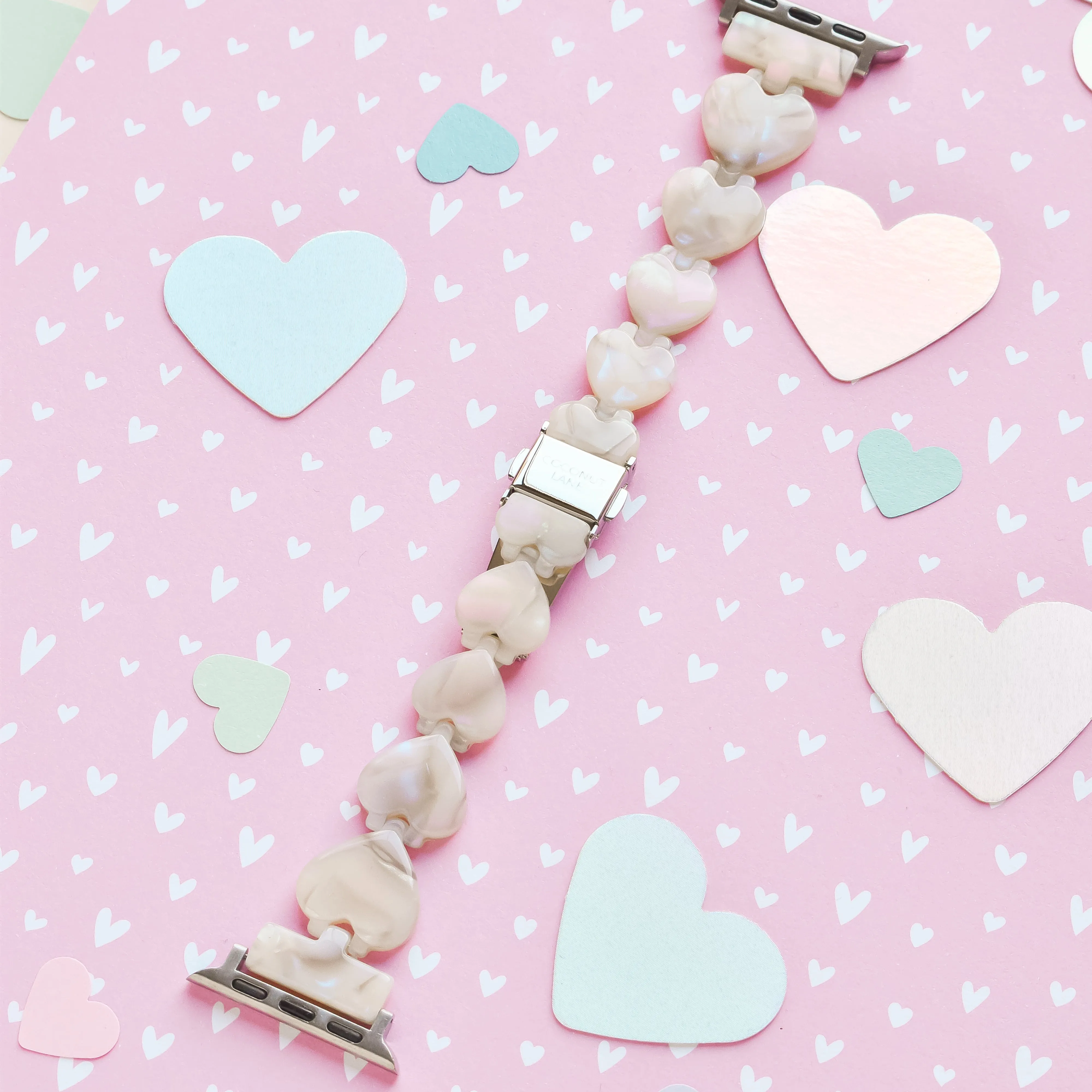 Luxe Hearts Apple Watch Strap - Rose Quartz