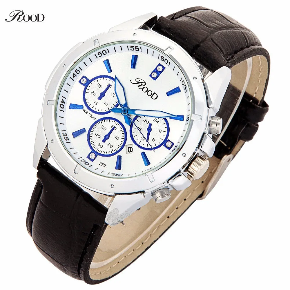 Luxury CARFUER Brand Genuine Leather Analog Display Date Men's Quartz Watch Sports Watches Men Wristwatch