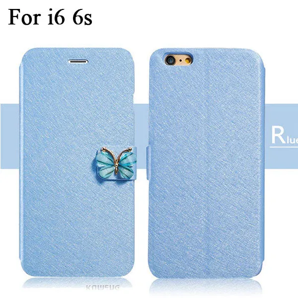 Luxury Fashion Butterfly Built-in Card slot Silk Pattern 4.7" Stand Flip Leather Mobile Phone Case For iPhone 5 5S SE 6 6S Plus