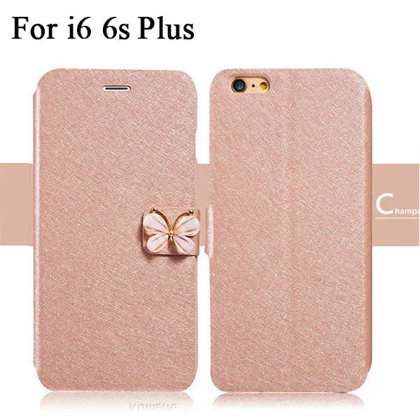 Luxury Fashion Butterfly Built-in Card slot Silk Pattern 4.7" Stand Flip Leather Mobile Phone Case For iPhone 5 5S SE 6 6S Plus