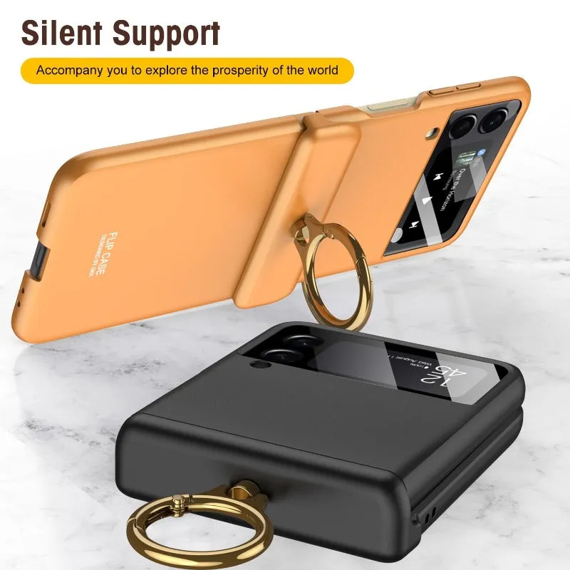 Luxury Ultra-thin Phone Case With Magnetic Hing Ring Bracket For Samsung Galaxy Z Flip 4