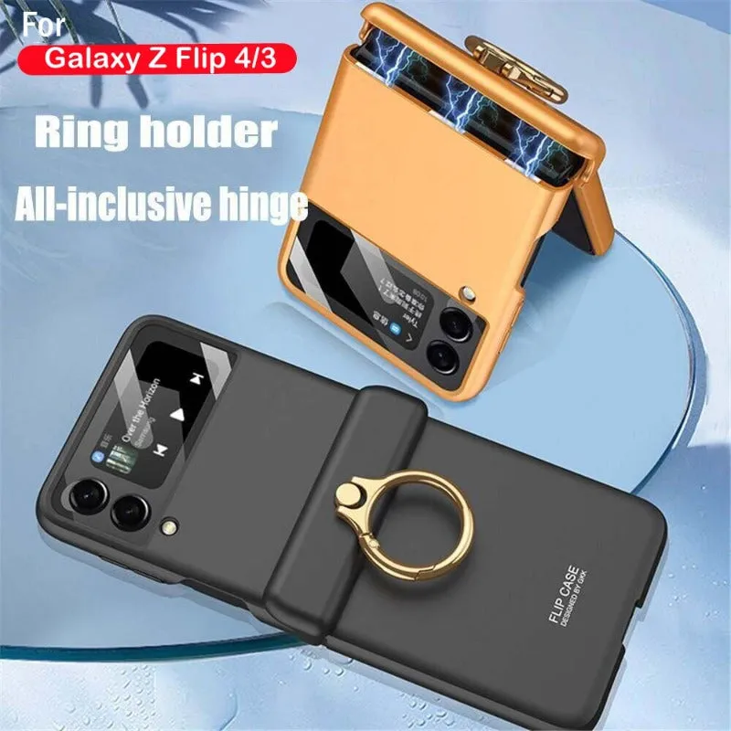 Luxury Ultra-thin Phone Case With Magnetic Hing Ring Bracket For Samsung Galaxy Z Flip 4