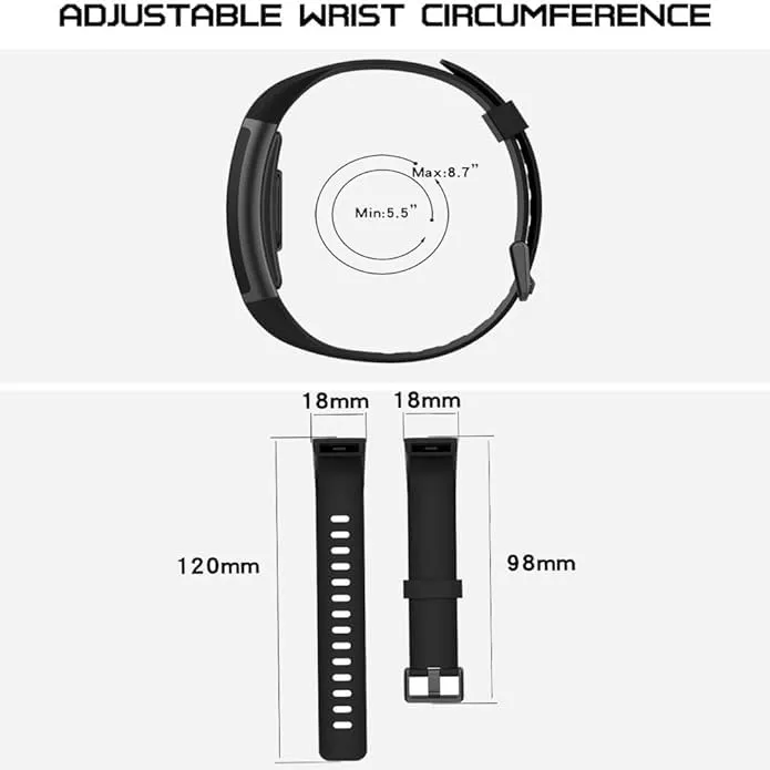 Meyaar Strap Band Only Compatible With realme Band 2 (Not For Any other Brand Watch) : (Tracker Not Included) (Strap Only) (Silicone (Skin))