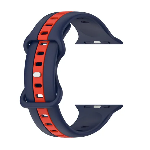 Midnight Blue and Red Silicone Apple Watch Band 午夜藍紅矽膠 Apple 錶帶 KCWATCH1261