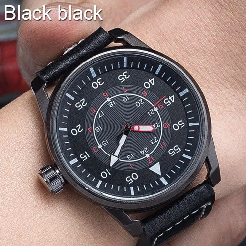 Military Quartz Watch Men Fashion Wrist Watches Casual Leather Wristwatch Quartz-watch