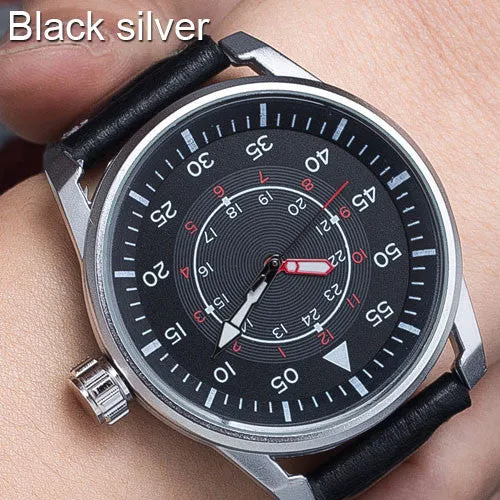 Military Quartz Watch Men Fashion Wrist Watches Casual Leather Wristwatch Quartz-watch