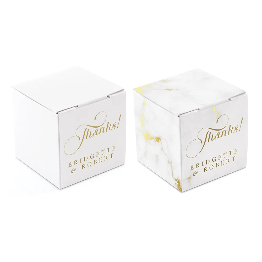 MINI CUSTOM FOIL PRINTED SQUARE PAPER FAVOR BOXES - EXPRESSIONS