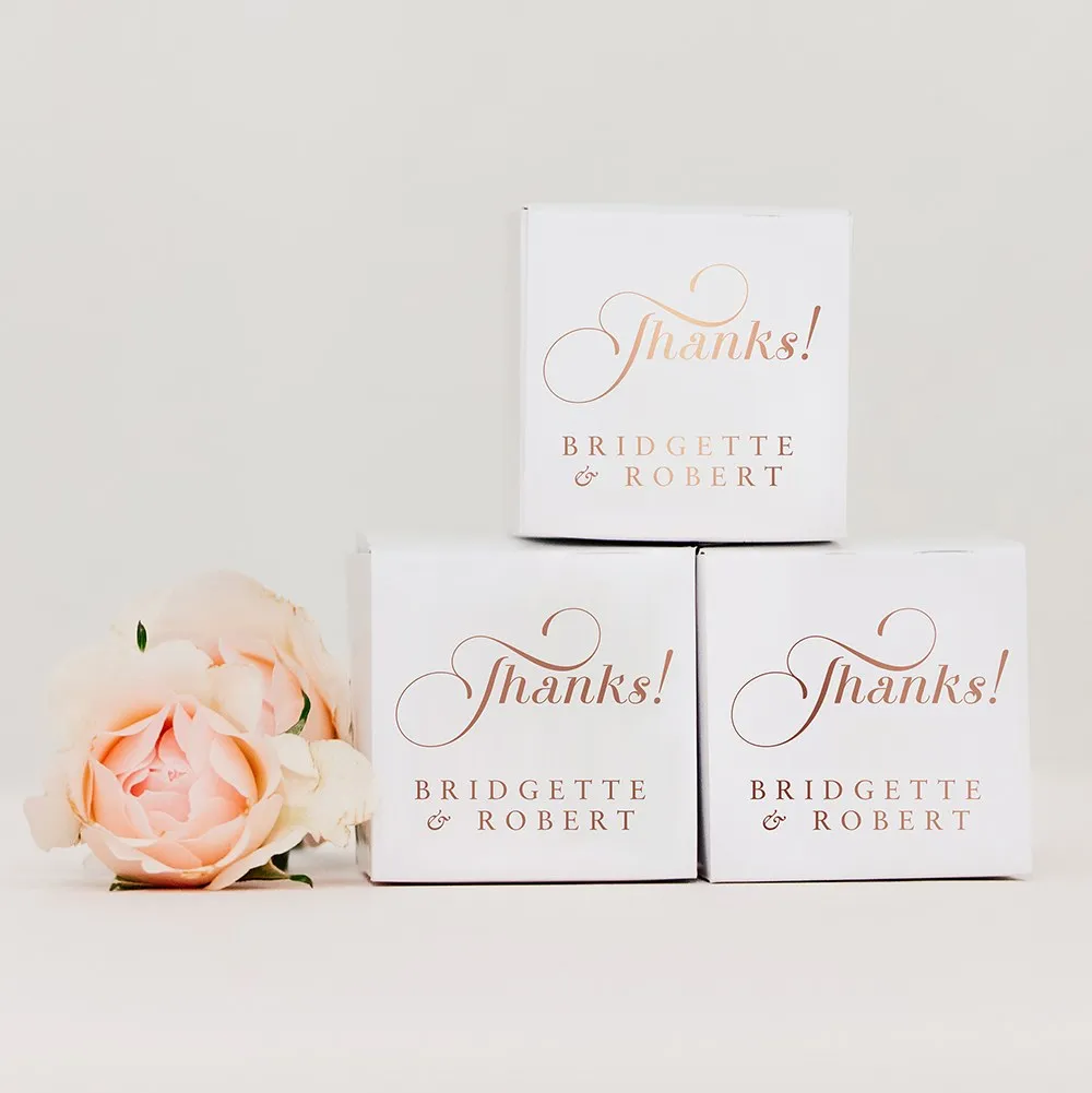 MINI CUSTOM FOIL PRINTED SQUARE PAPER FAVOR BOXES - EXPRESSIONS