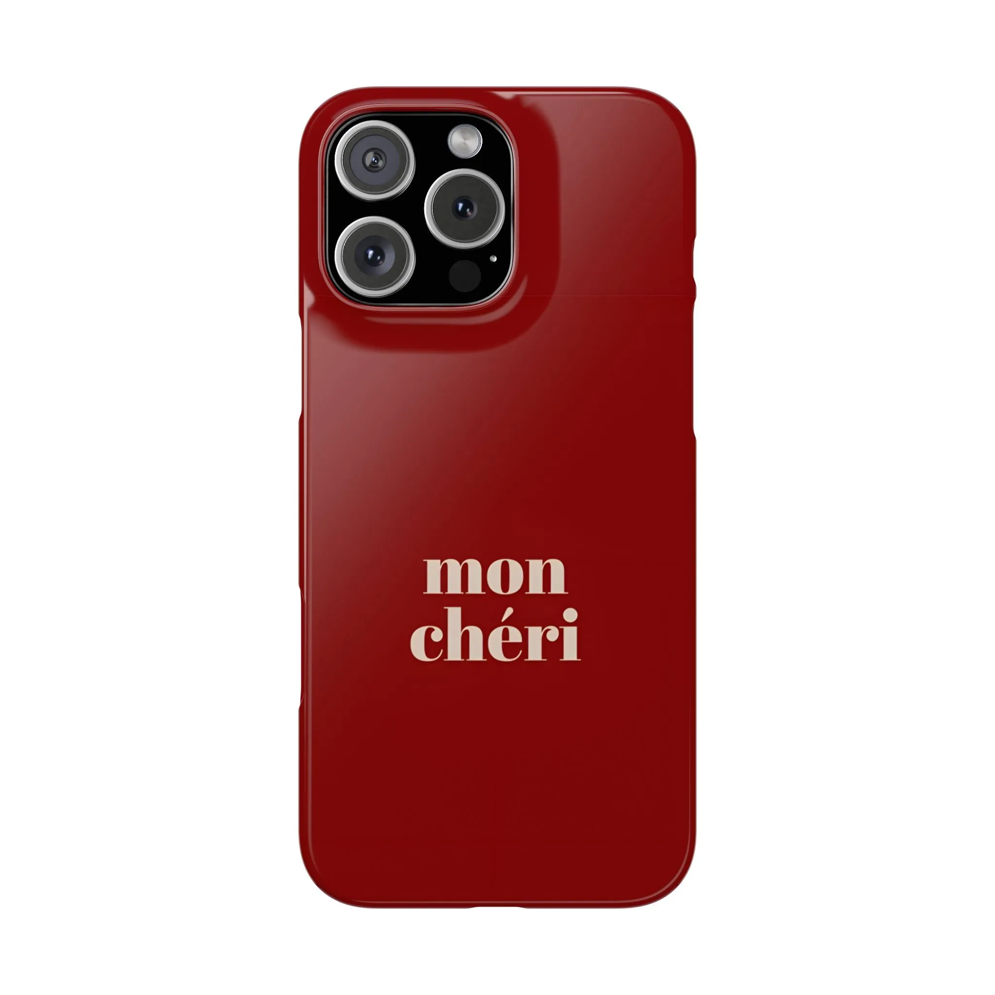 Mon Cheri iPhone Slim Phone Cases (Cherry Red)