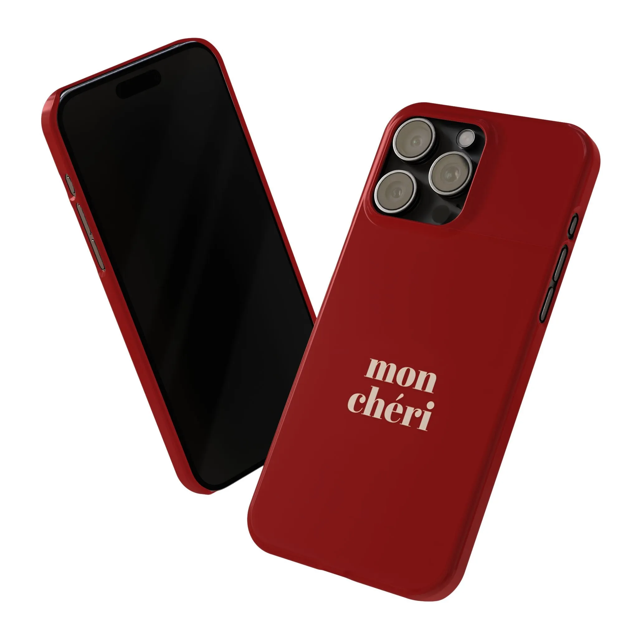 Mon Cheri iPhone Slim Phone Cases (Cherry Red)