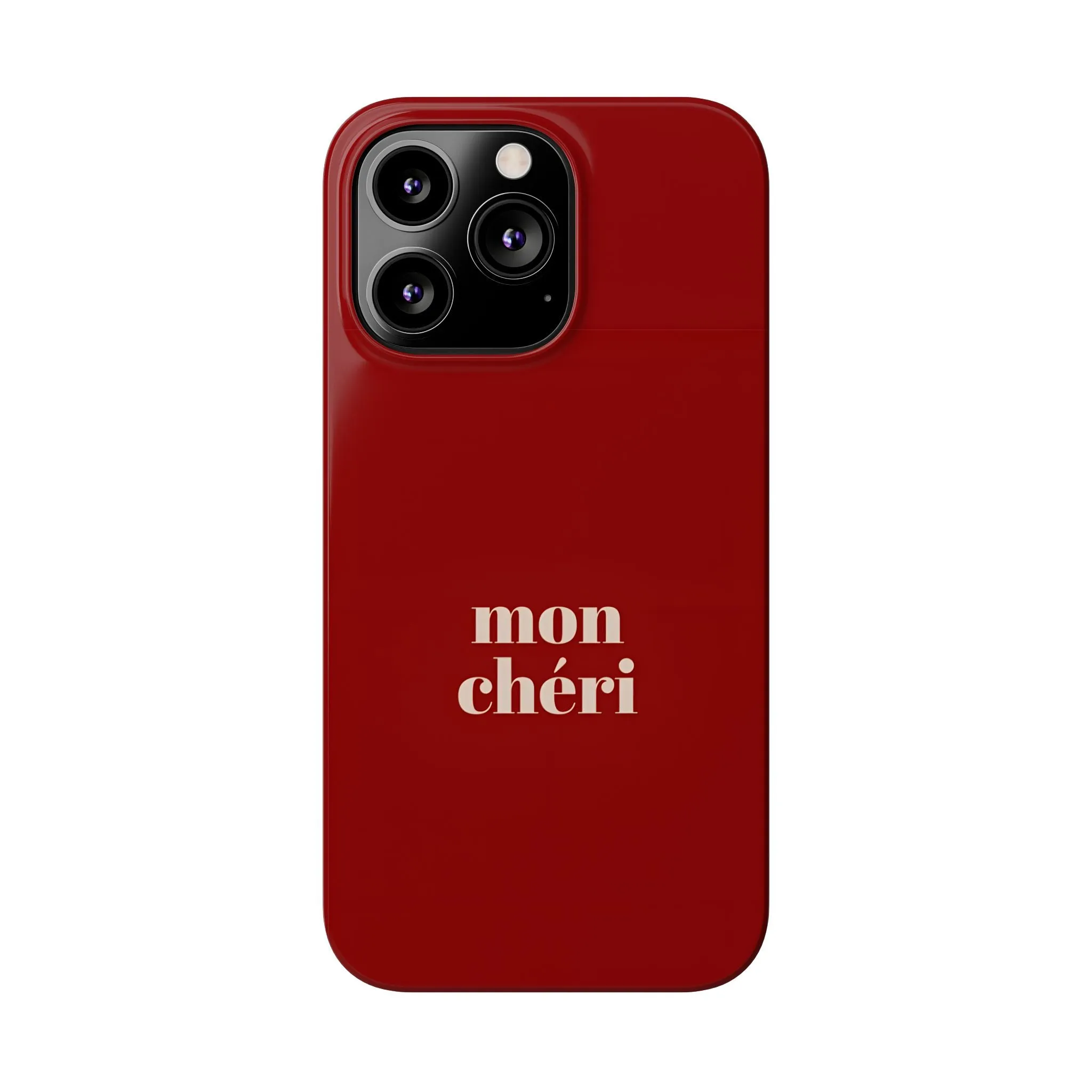 Mon Cheri iPhone Slim Phone Cases (Cherry Red)