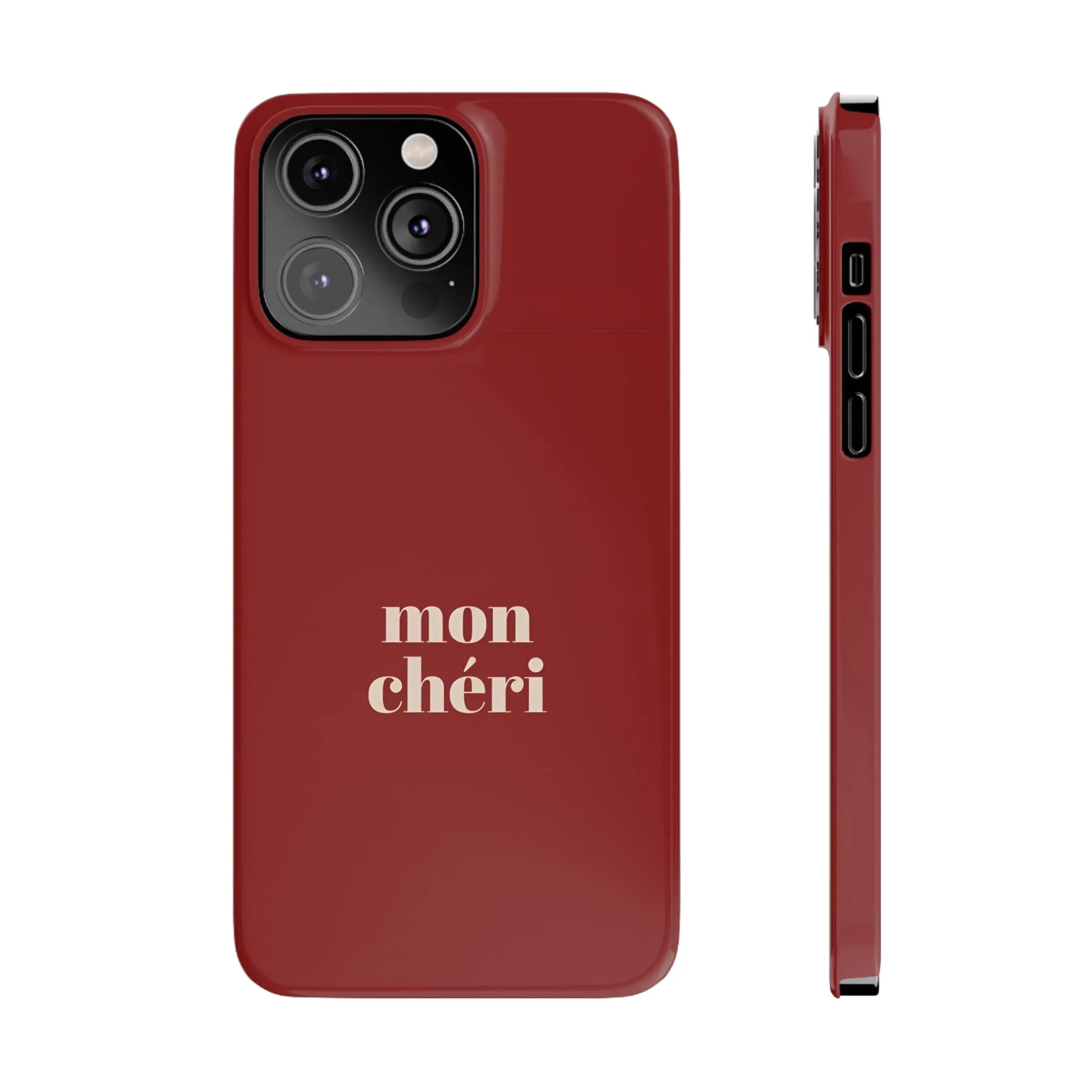 Mon Cheri iPhone Slim Phone Cases (Cherry Red)