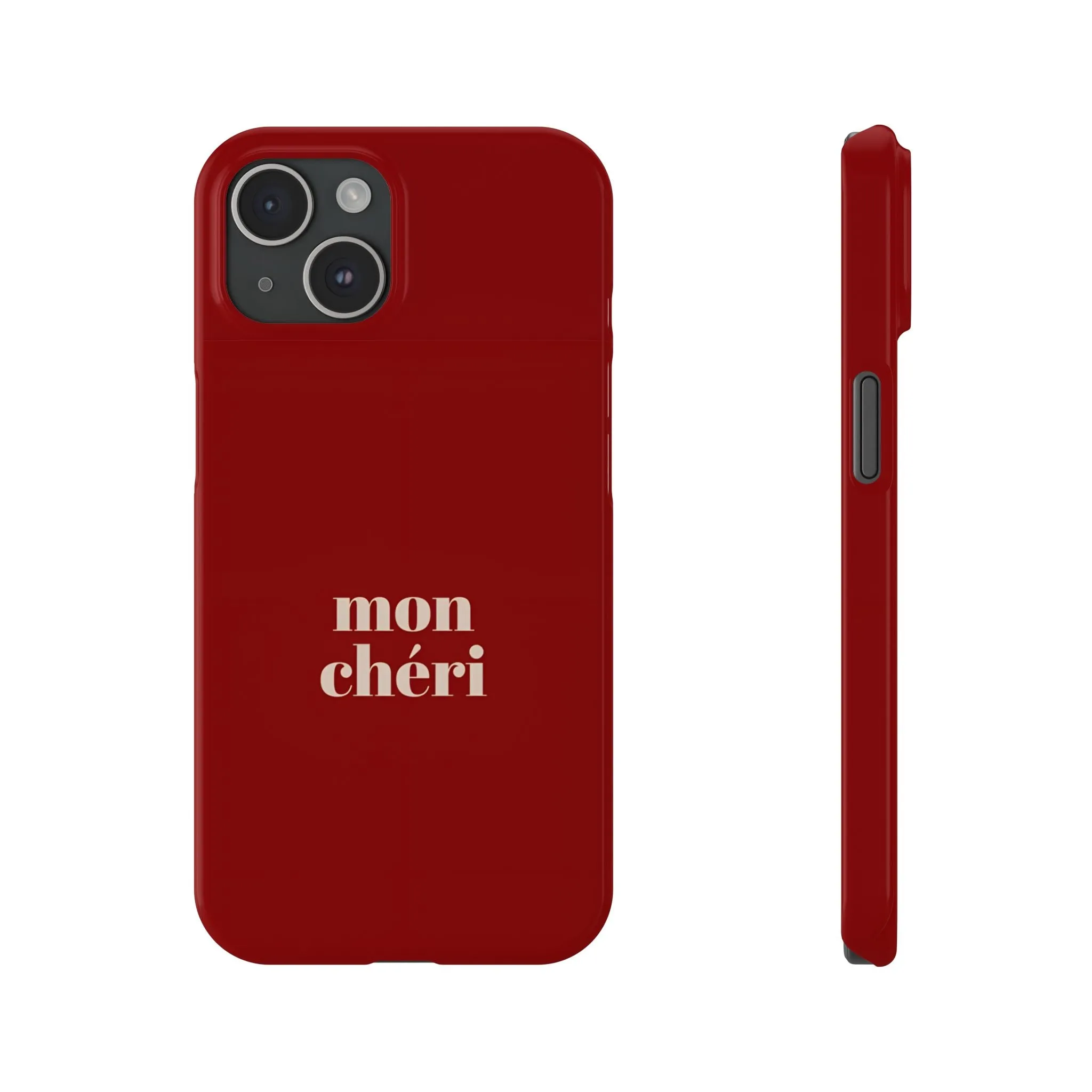 Mon Cheri iPhone Slim Phone Cases (Cherry Red)