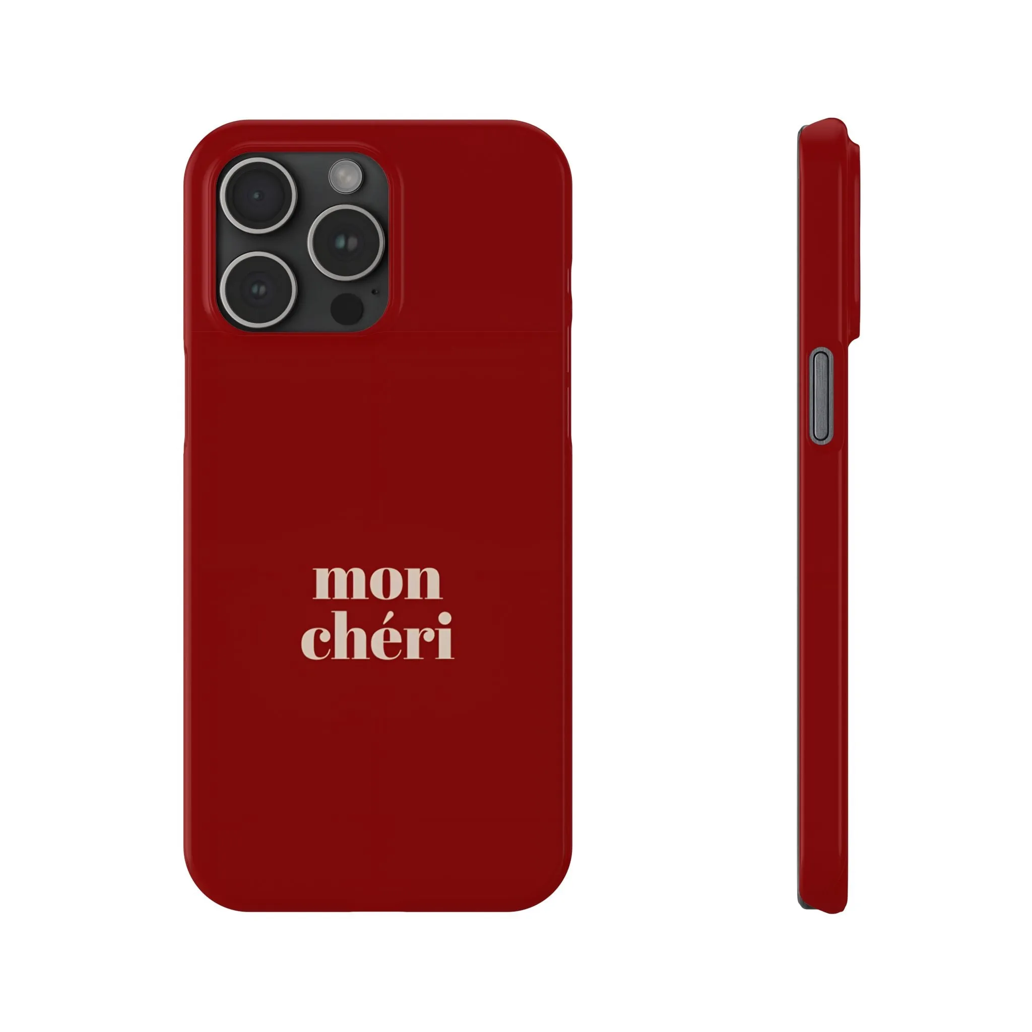 Mon Cheri iPhone Slim Phone Cases (Cherry Red)