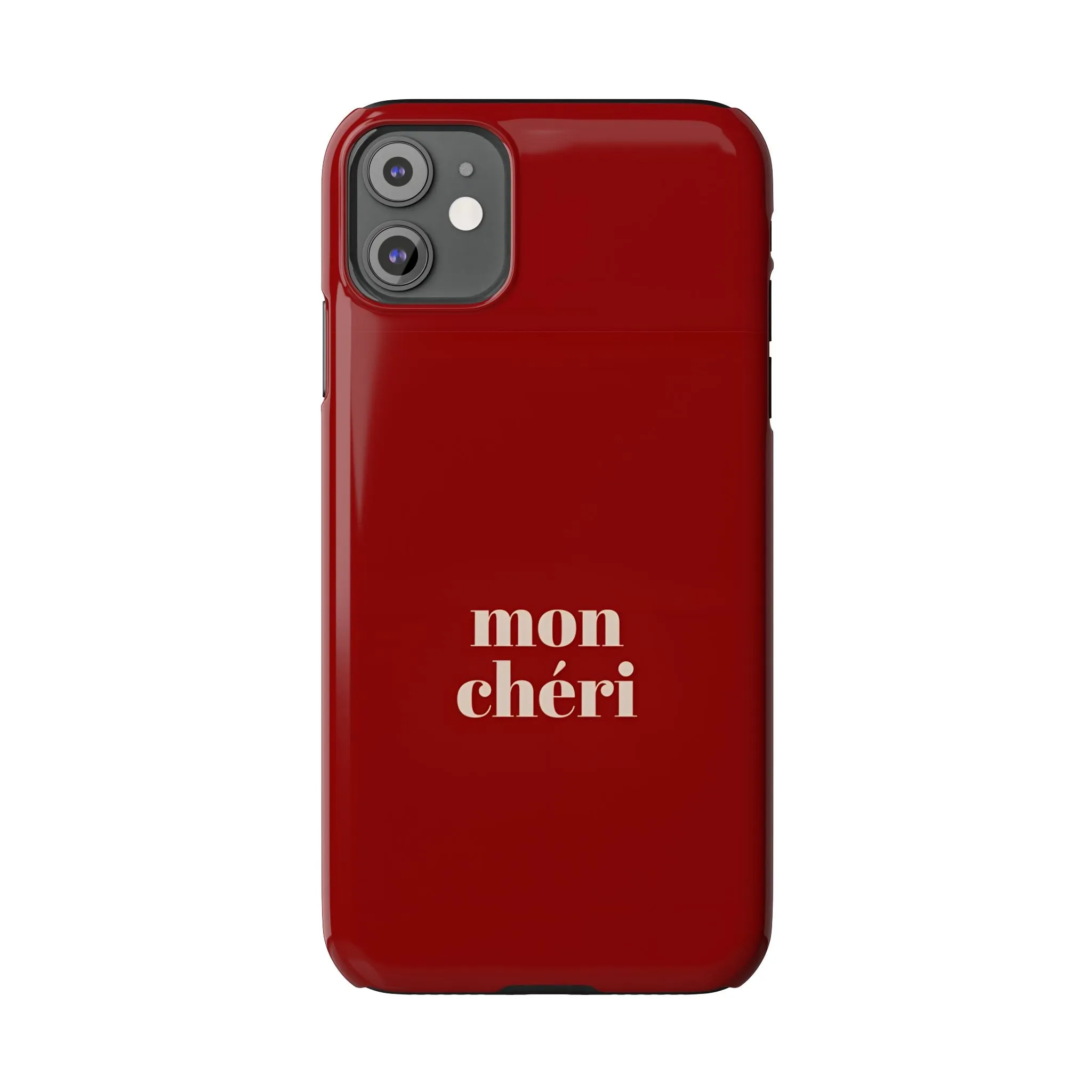 Mon Cheri iPhone Slim Phone Cases (Cherry Red)