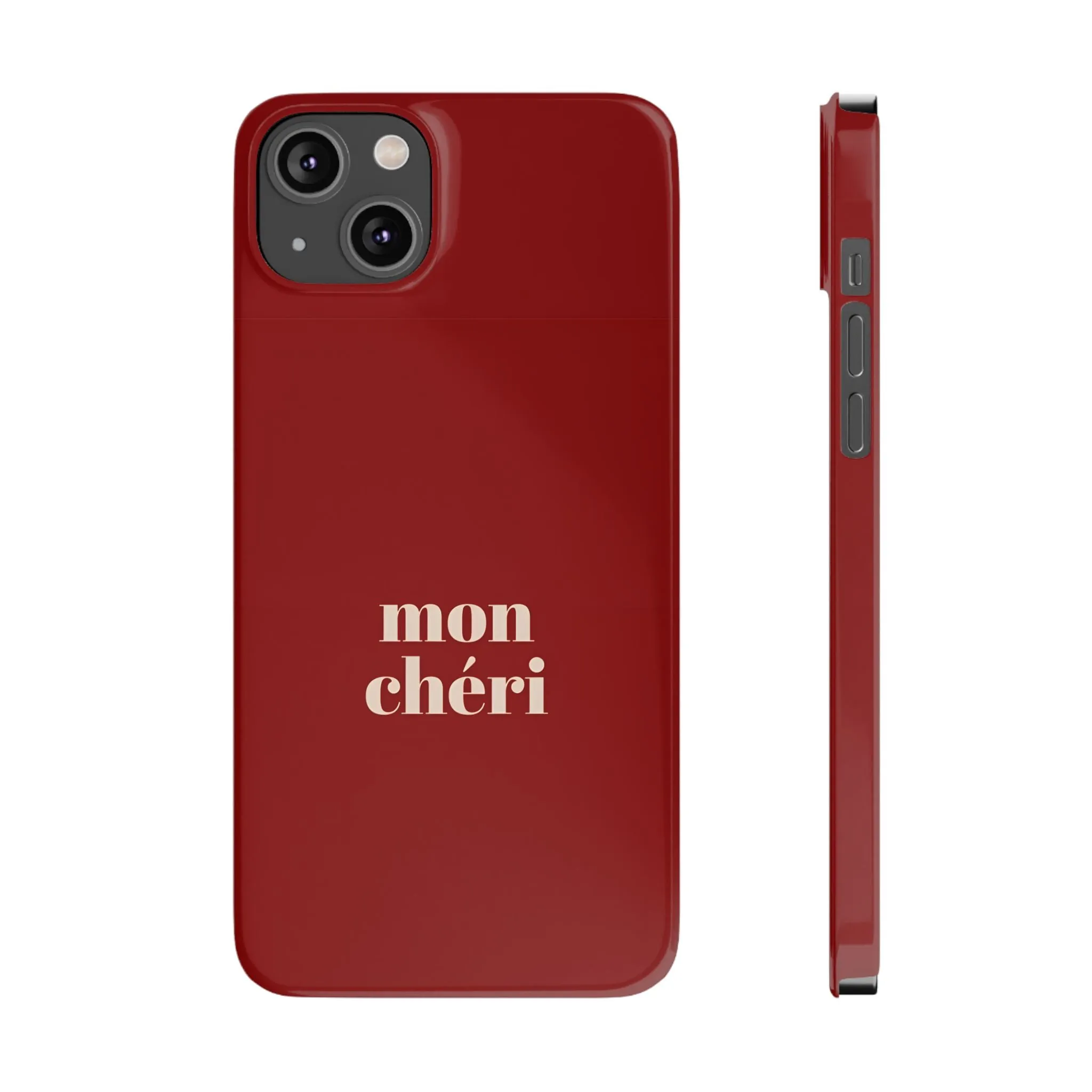 Mon Cheri iPhone Slim Phone Cases (Cherry Red)