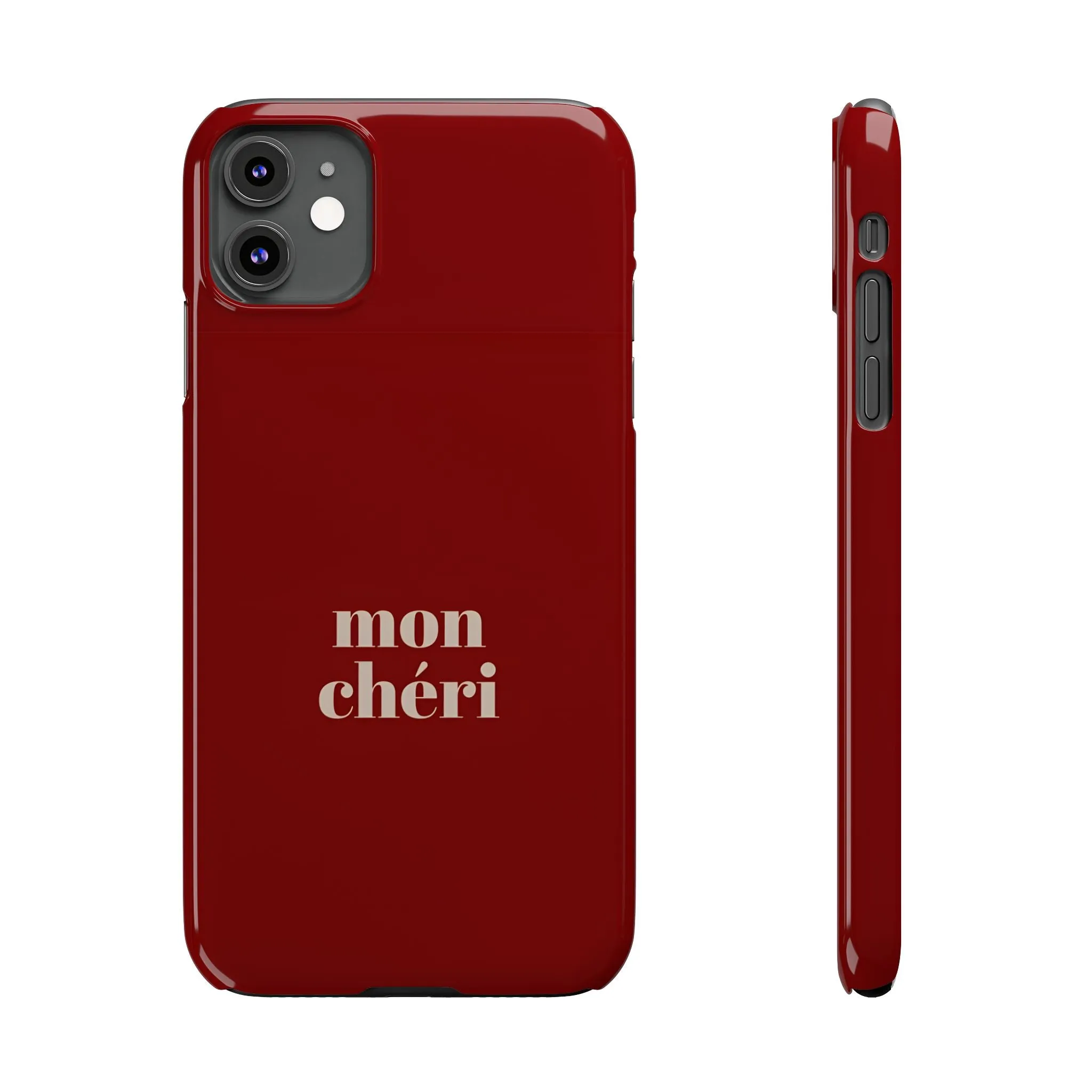 Mon Cheri iPhone Slim Phone Cases (Cherry Red)