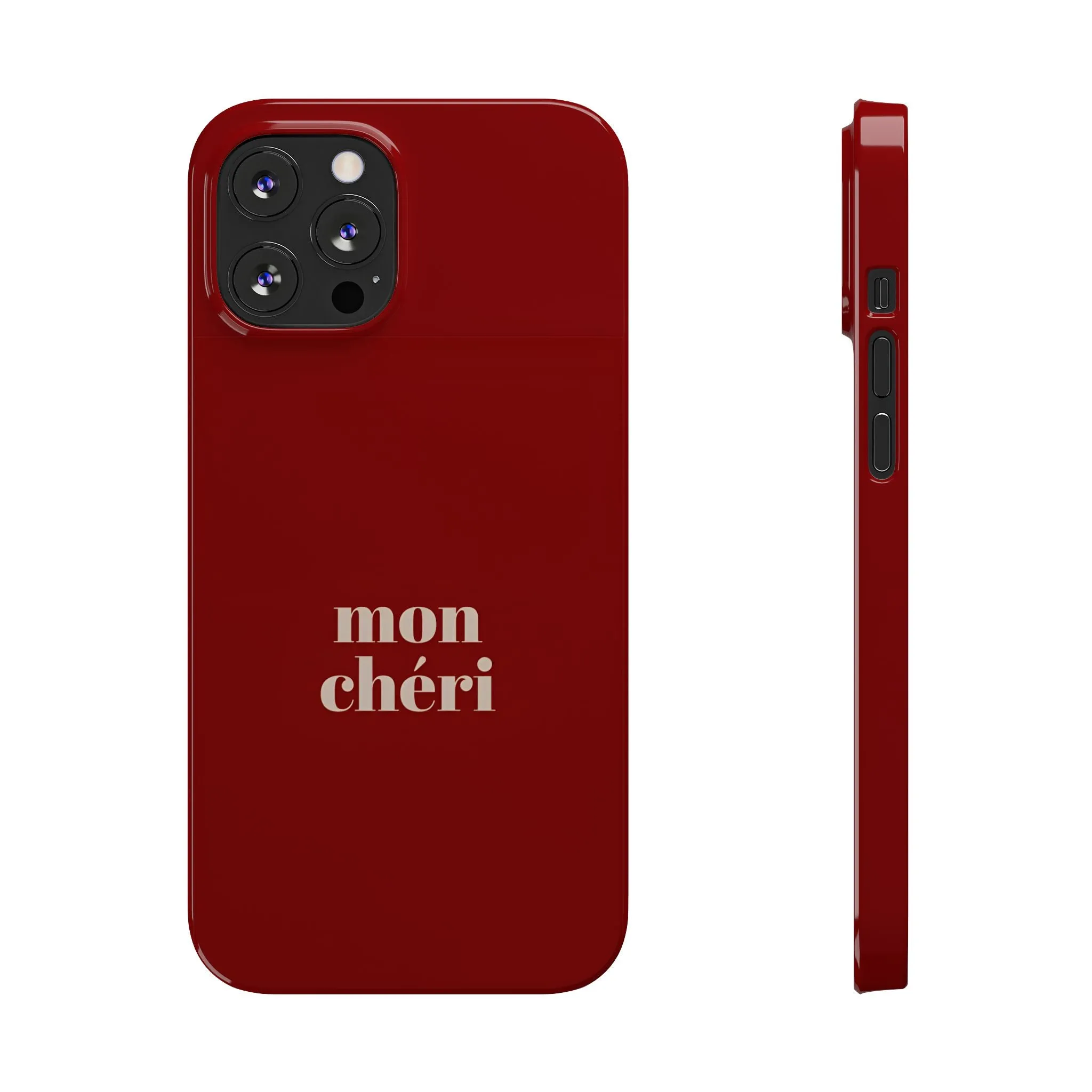 Mon Cheri iPhone Slim Phone Cases (Cherry Red)