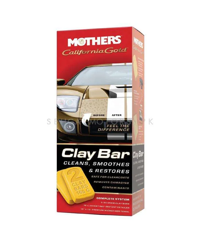 Mothers California Gold Clay Bar System Kit (7240) - Magic Car Clean Clay Bar Auto Detailing Cleaner Car Washer Blue | Auto Care Clay