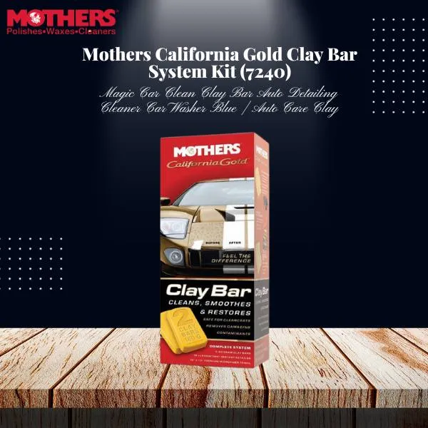 Mothers California Gold Clay Bar System Kit (7240) - Magic Car Clean Clay Bar Auto Detailing Cleaner Car Washer Blue | Auto Care Clay