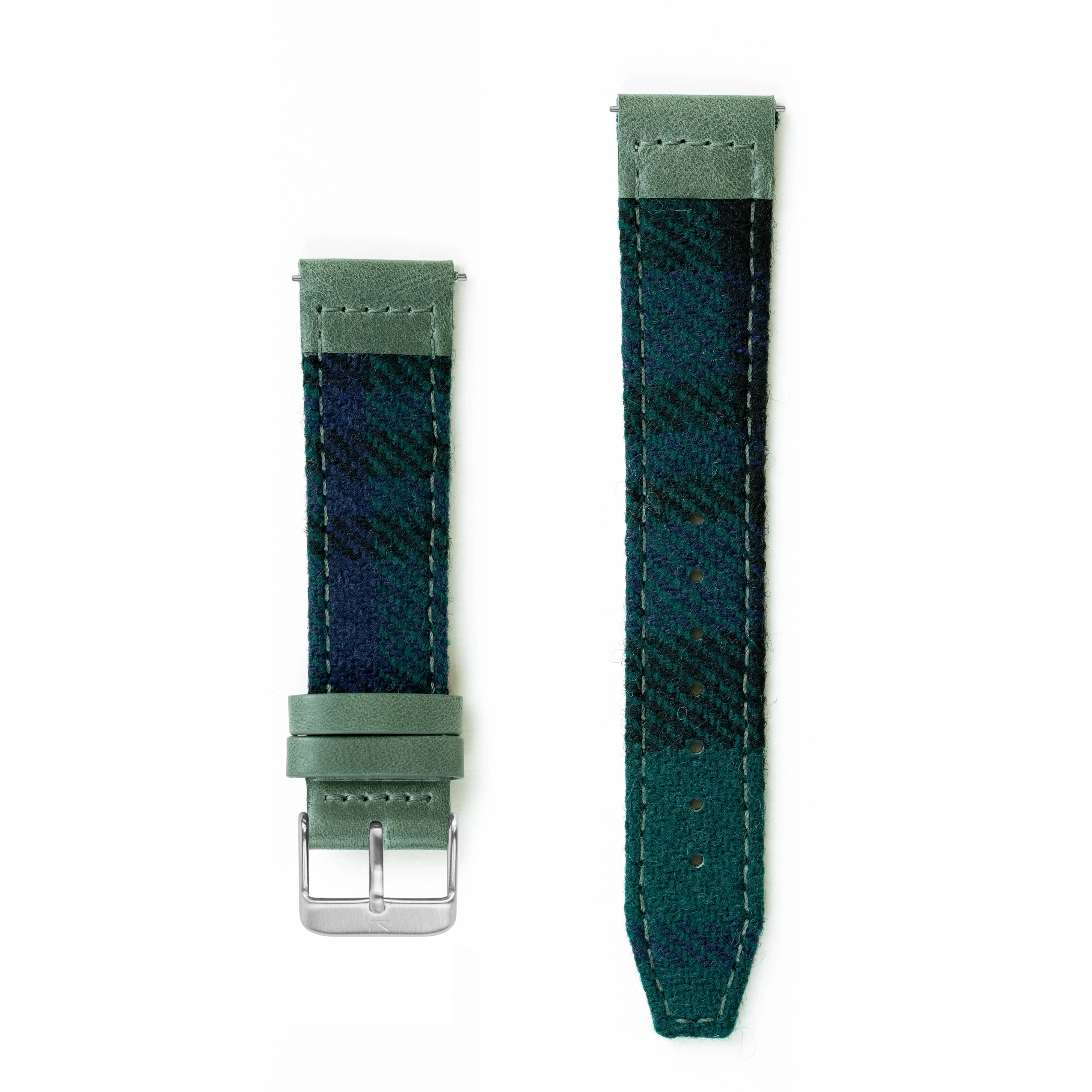 Navy Black Watch Tartan Lambswool Watch Strap - 20mm Width