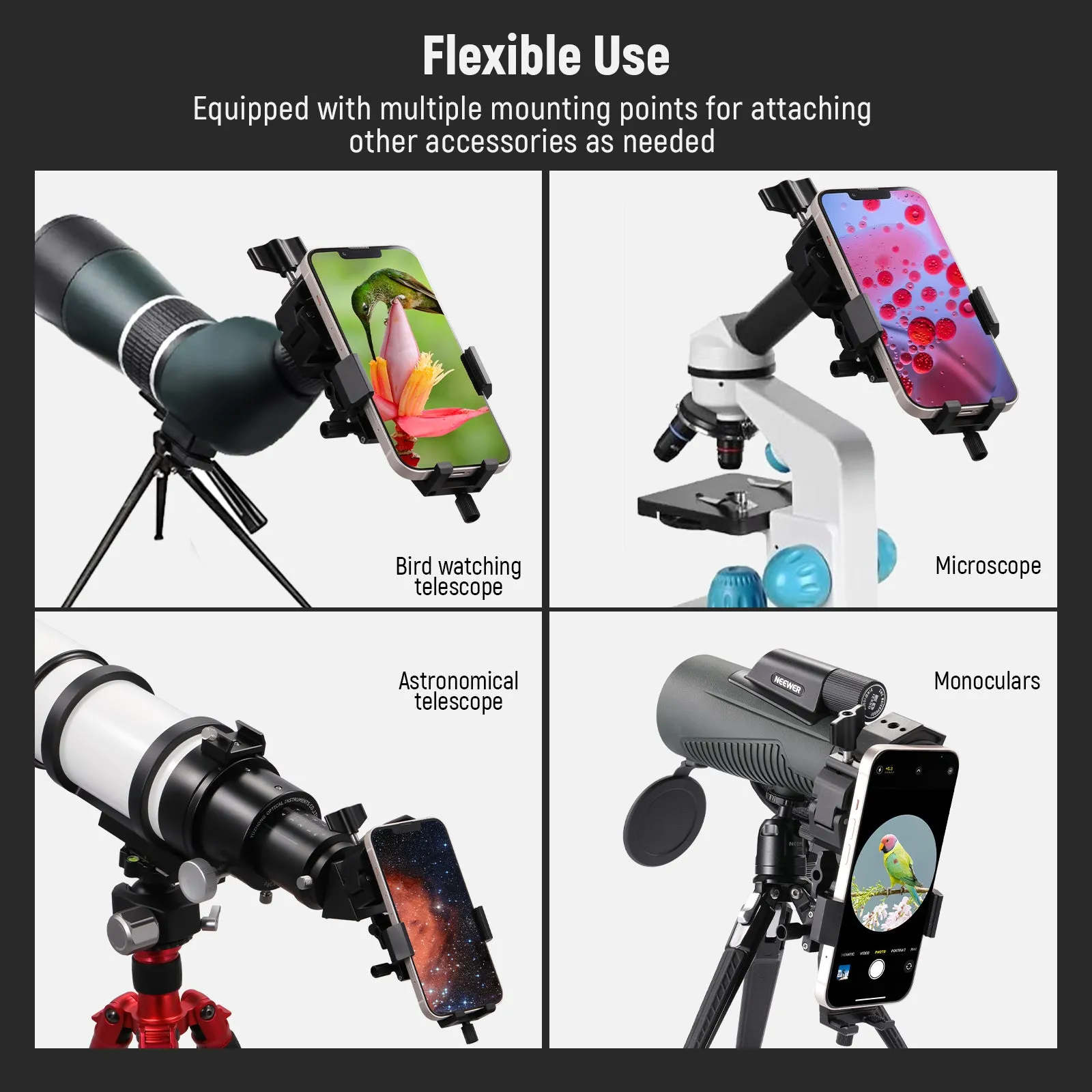 NEEWER SP-05 3 Axis Telescope Phone Adapter