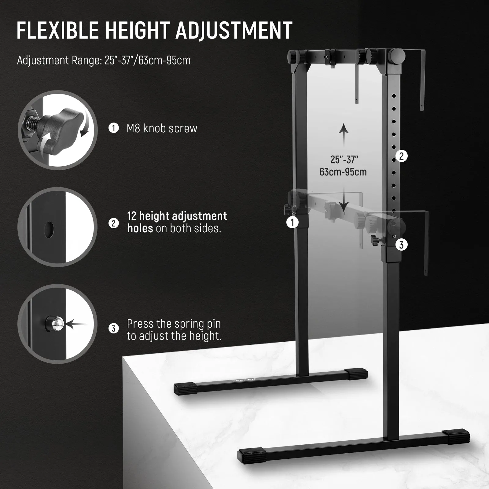 NEEWER ST200 Overhead Camera Stand with Arca Type QR Plate