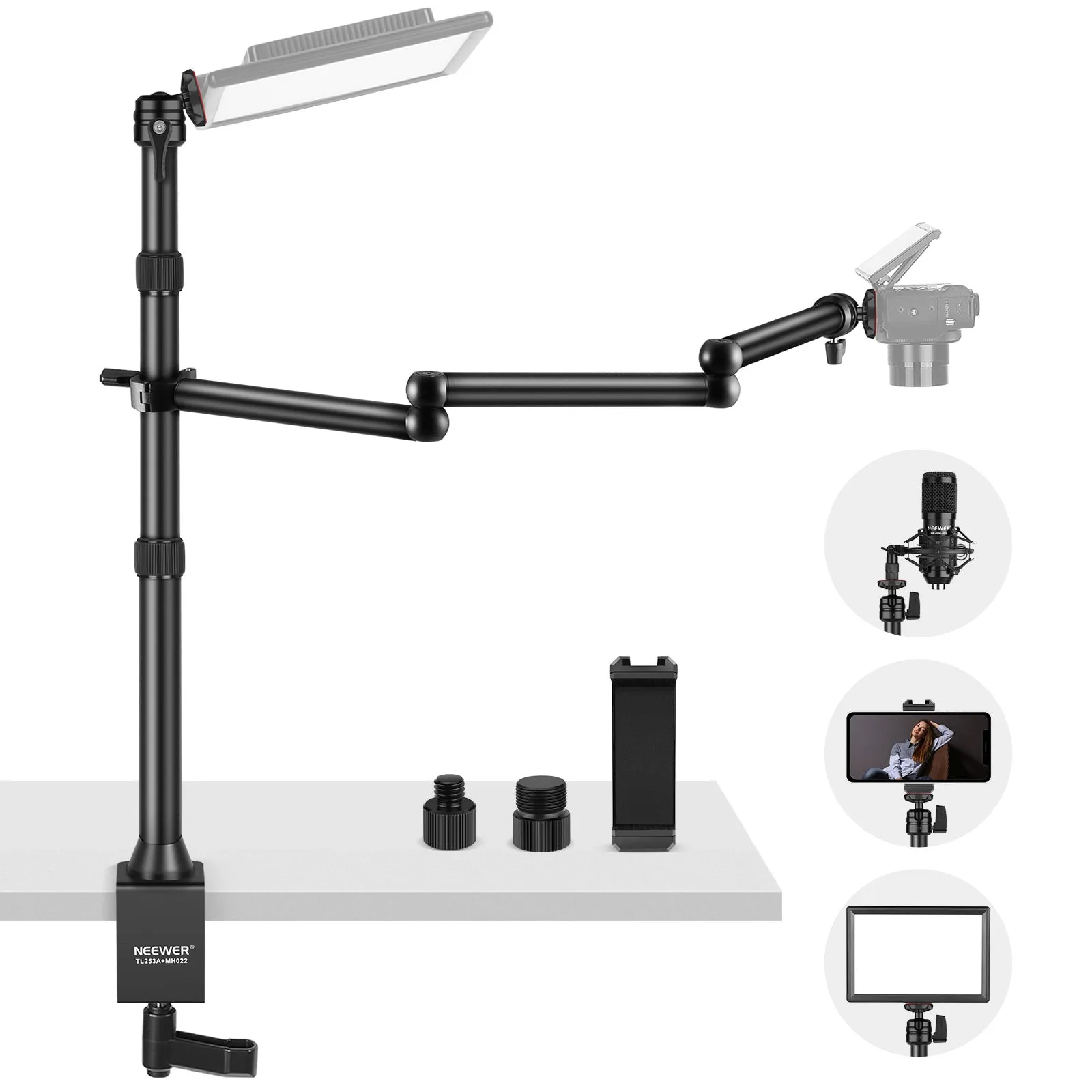 NEEWER TL253A MH022 Upgraded Tabletop Camera Mount Stand