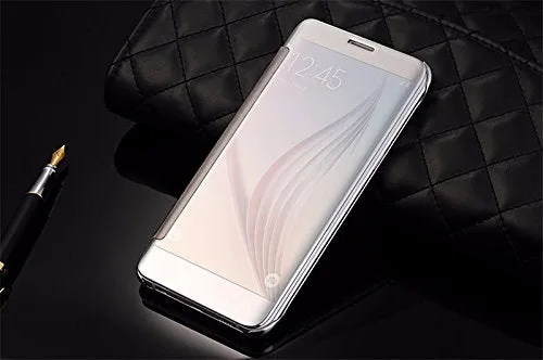 New Luxury Smart Semi Clear View Mirror Flip Cover For SAMSUNG J7 PRIME