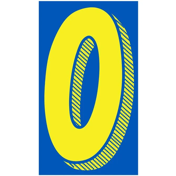 Number Window Stickers - Blue and Yellow Car Dealer Number Stickers - Durable, Weatherproof Vinyl with Easy On/Off Adhesive - Back Slit for Seamless Installation - 11-1/2"