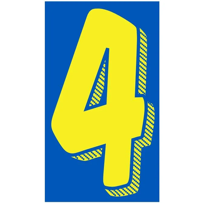 Number Window Stickers - Blue and Yellow Car Dealer Number Stickers - Durable, Weatherproof Vinyl with Easy On/Off Adhesive - Back Slit for Seamless Installation - 11-1/2"