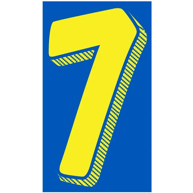 Number Window Stickers - Blue and Yellow Car Dealer Number Stickers - Durable, Weatherproof Vinyl with Easy On/Off Adhesive - Back Slit for Seamless Installation - 11-1/2"