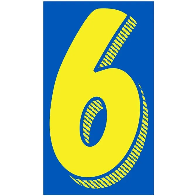 Number Window Stickers - Blue and Yellow Car Dealer Number Stickers - Durable, Weatherproof Vinyl with Easy On/Off Adhesive - Back Slit for Seamless Installation - 11-1/2"