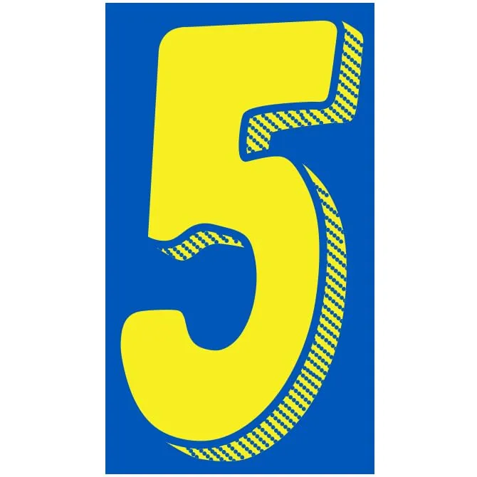 Number Window Stickers - Blue and Yellow Car Dealer Number Stickers - Durable, Weatherproof Vinyl with Easy On/Off Adhesive - Back Slit for Seamless Installation - 11-1/2"