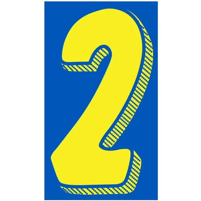 Number Window Stickers - Blue and Yellow Car Dealer Number Stickers - Durable, Weatherproof Vinyl with Easy On/Off Adhesive - Back Slit for Seamless Installation - 11-1/2"