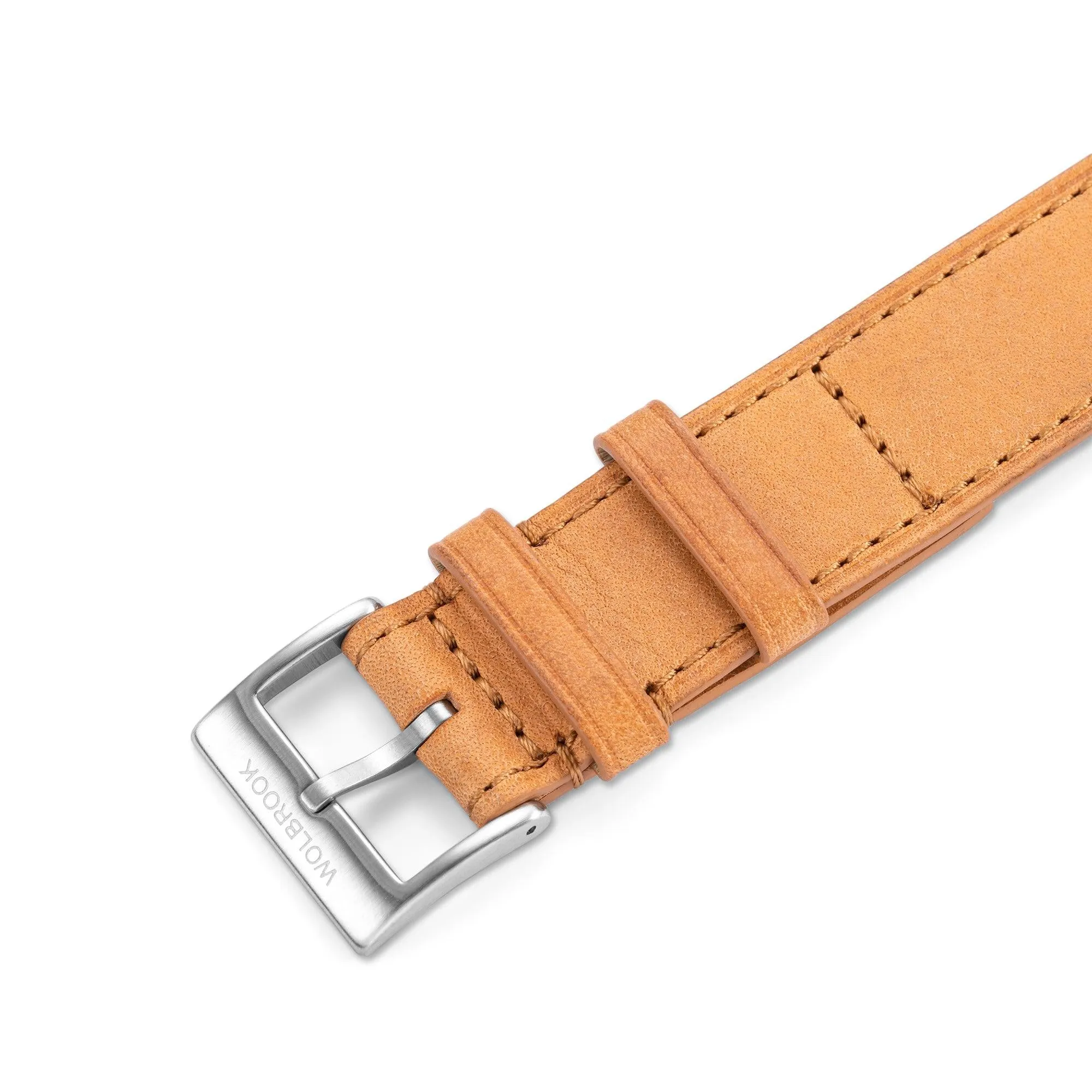 One-Piece Camel Leather Band & Steel Buckle